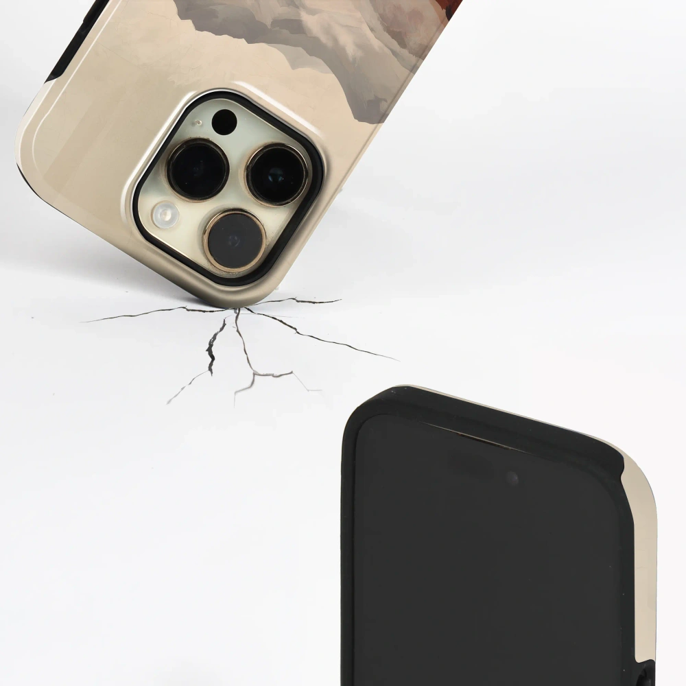 Mobiwear Elite Pro MagSafe do iPhone 18 Pro Max, podwójna warstwa, silikonowa ochrona, mocna obudowa, trwałość, mglista dolina w górach