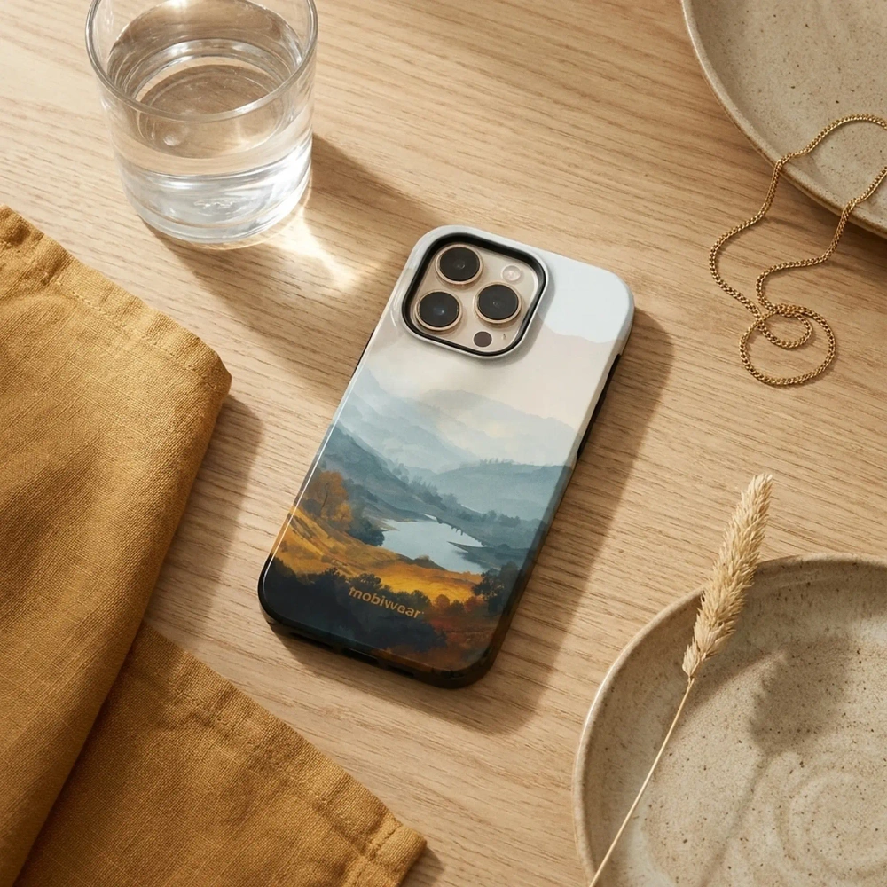 Mobiwear Elite Pro MagSafe do iPhone 18 Pro Max, wygląd HD, trwałe grafiki, błyszcząca powierzchnia, odporność, jezioro w dolinie