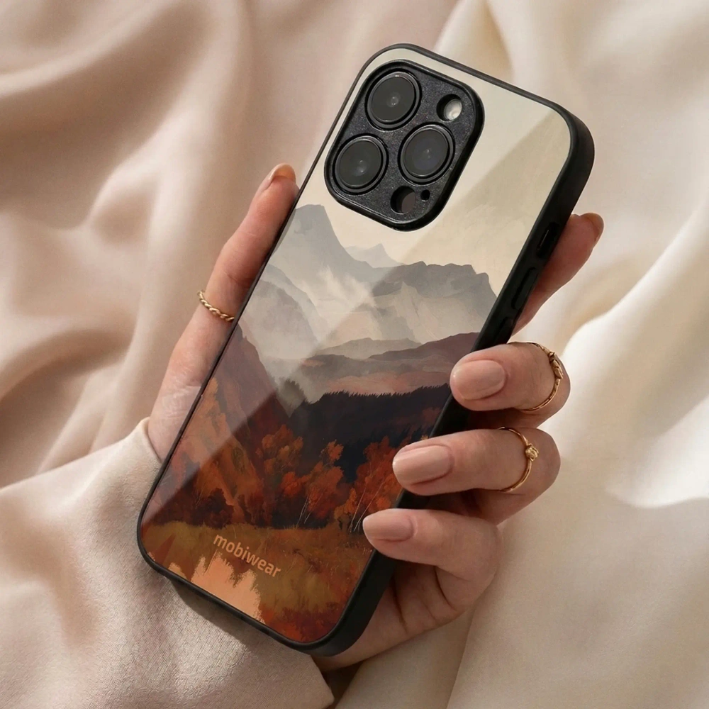 Mobiwear Glossy Case, amortyzacja wstrząsów, mocne ranty, matowe wykończenie, osłona ekranu, mglista dolina w górach