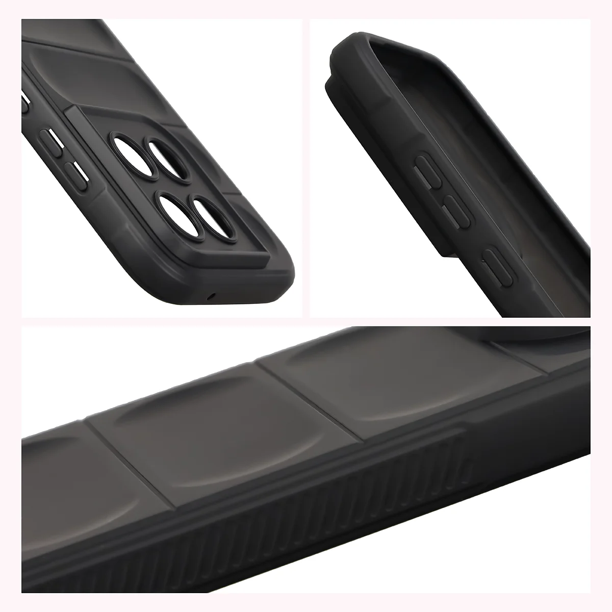 Teksturowane boki i podwyższone krawędzie ekranu i aparatu w etui Bizon Case Tur do Motorola Moto G67 5G / G77 5G