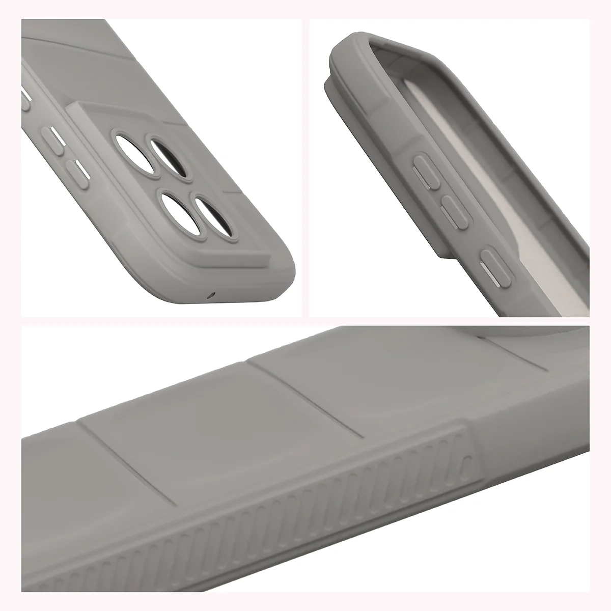 Teksturowane boki i podwyższone krawędzie ekranu i aparatu w etui Bizon Case Tur do Motorola Moto G67 5G / G77 5G