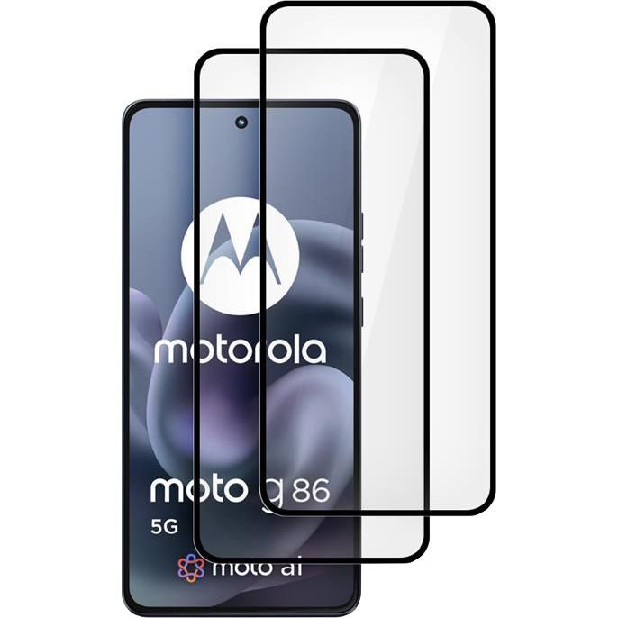 Szkło hartowane Tech-Protect Glass Fit+ do Motorola Moto G86 5G / G86 Power 5G, 2 sztuki, czarna ramka