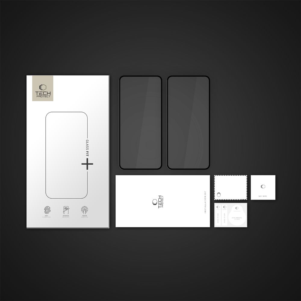 Szkło hartowane Tech-Protect Glass Fit+ do Motorola Moto G86 5G / G86 Power 5G, 2 sztuki, czarna ramka