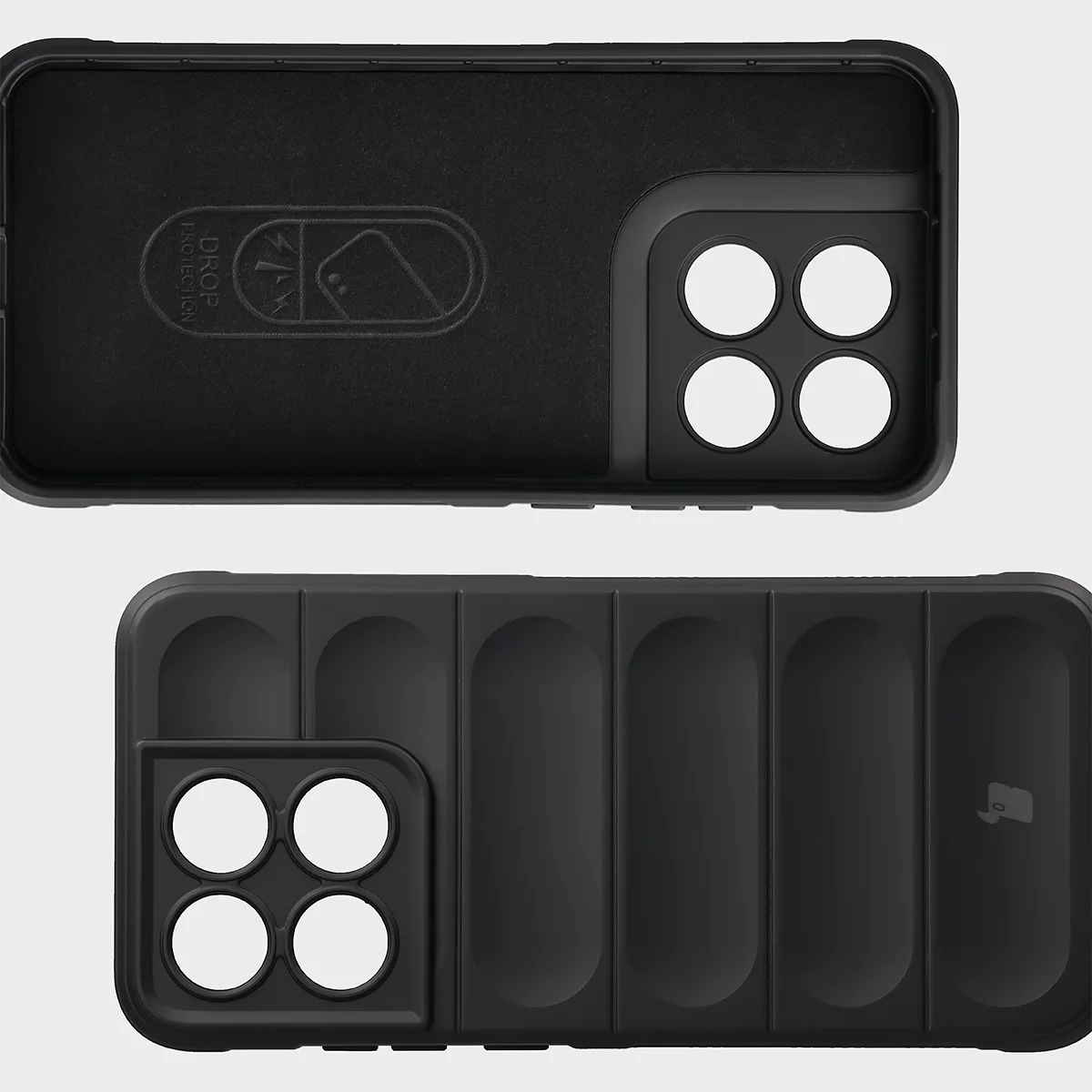 Wyściółka z mikrofibry, wyżłobienia na pleckach i wzmocnione narożniki w etui Bizon Case Tur do Motorola Edge 70 Fusion