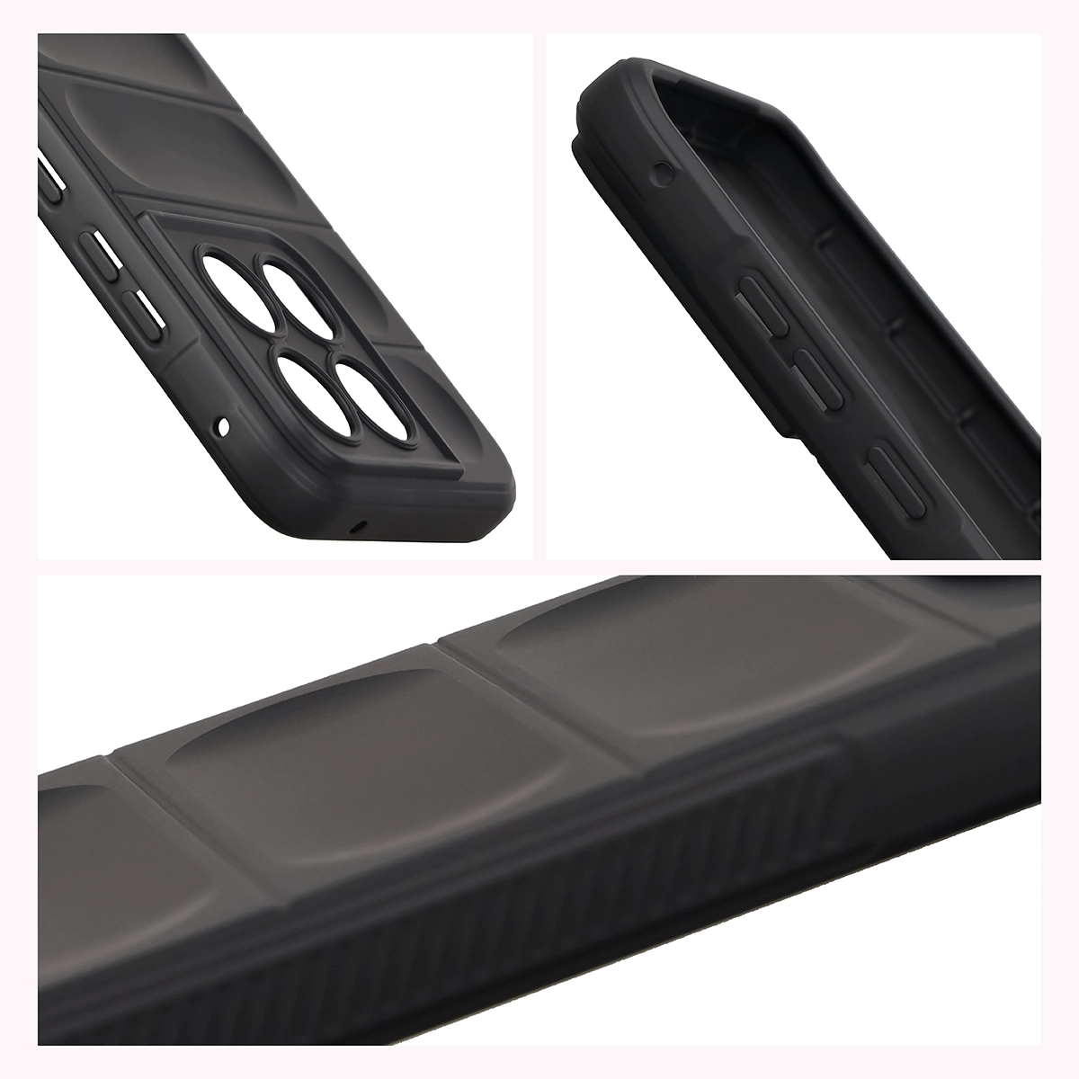 Teksturowane boki i podwyższone krawędzie ekranu i aparatu w etui Bizon Case Tur do Motorola Edge 70 Fusion