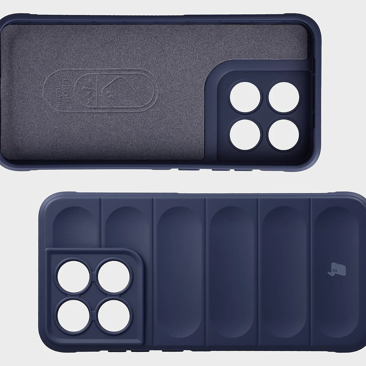 Wyściółka z mikrofibry, wyżłobienia na pleckach i wzmocnione narożniki w etui Bizon Case Tur do Motorola Edge 70 Fusion