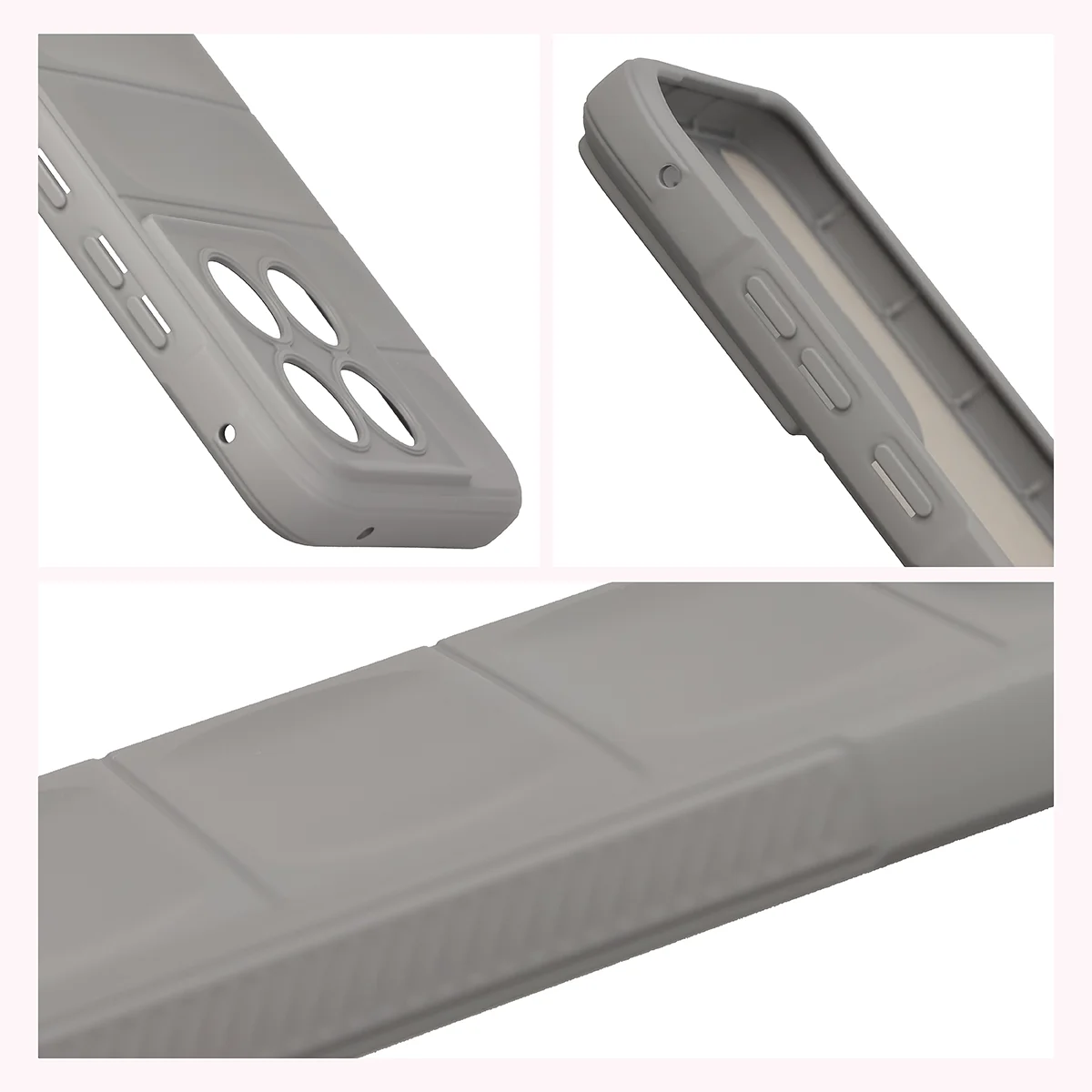 Teksturowane boki i podwyższone krawędzie ekranu i aparatu w etui Bizon Case Tur do Motorola Edge 70 Fusion