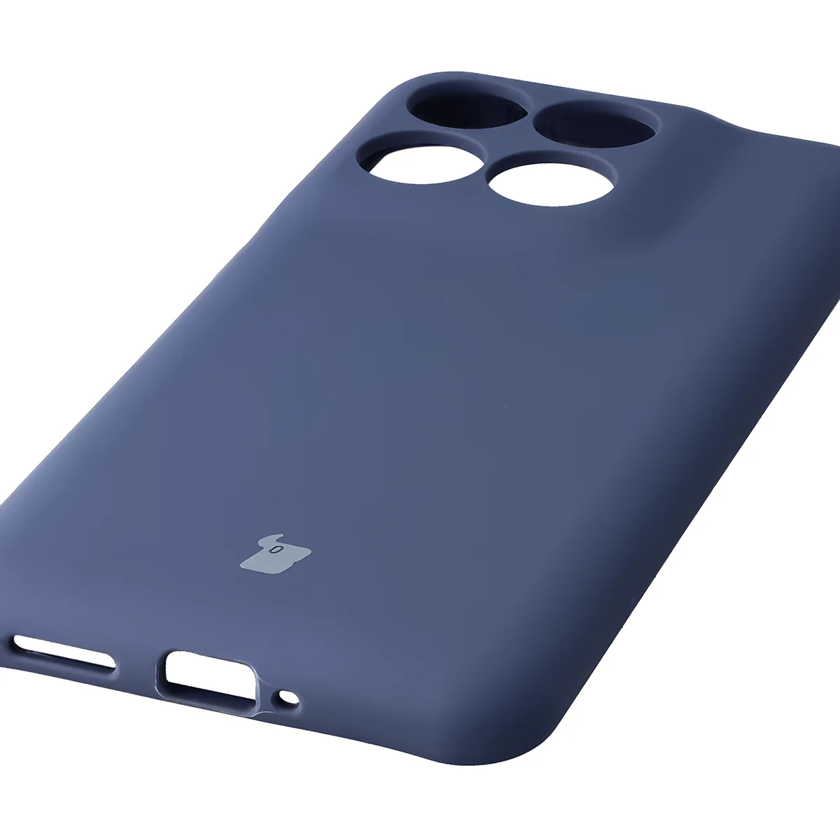 Zbliżenie na precyzyjne wycięcia i możliwość ładowania indukcyjnego w etui Bizon Soft Case do Motorola Edge 70 Fusion