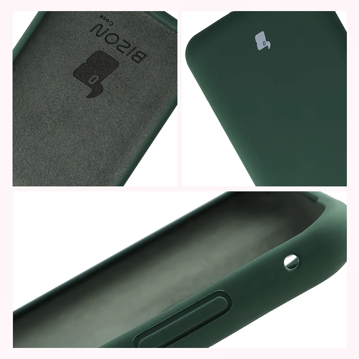 Konstrukcja etui Bizon Soft Case: zintegrowane osłony, podwyższone krawędzie i wyściółka z mikrofibry do Motorola Edge 70 Fusion