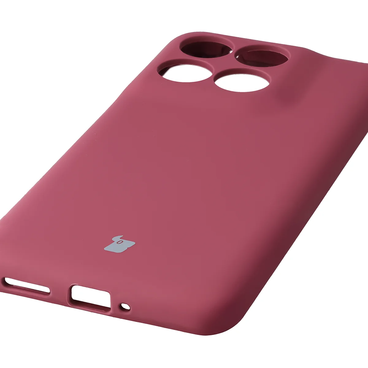 Zbliżenie na precyzyjne wycięcia i możliwość ładowania indukcyjnego w etui Bizon Soft Case do Motorola Edge 70 Fusion