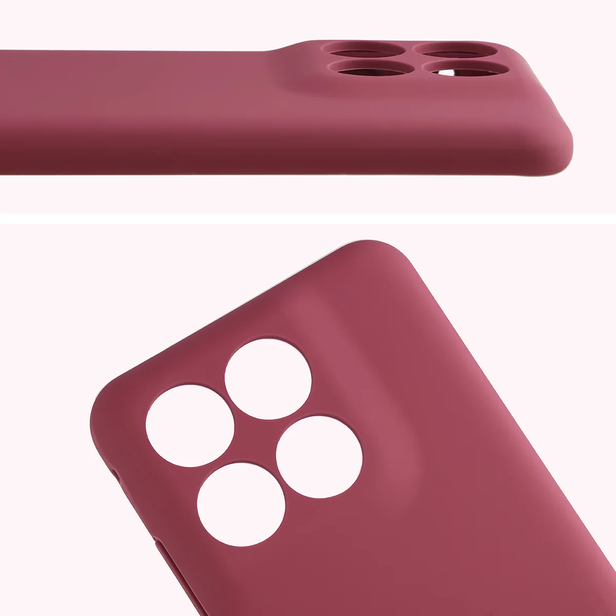 Zbliżenie na wycięcia na obiektywy w etui Bizon Soft Case do Motorola Edge 70 Fusion