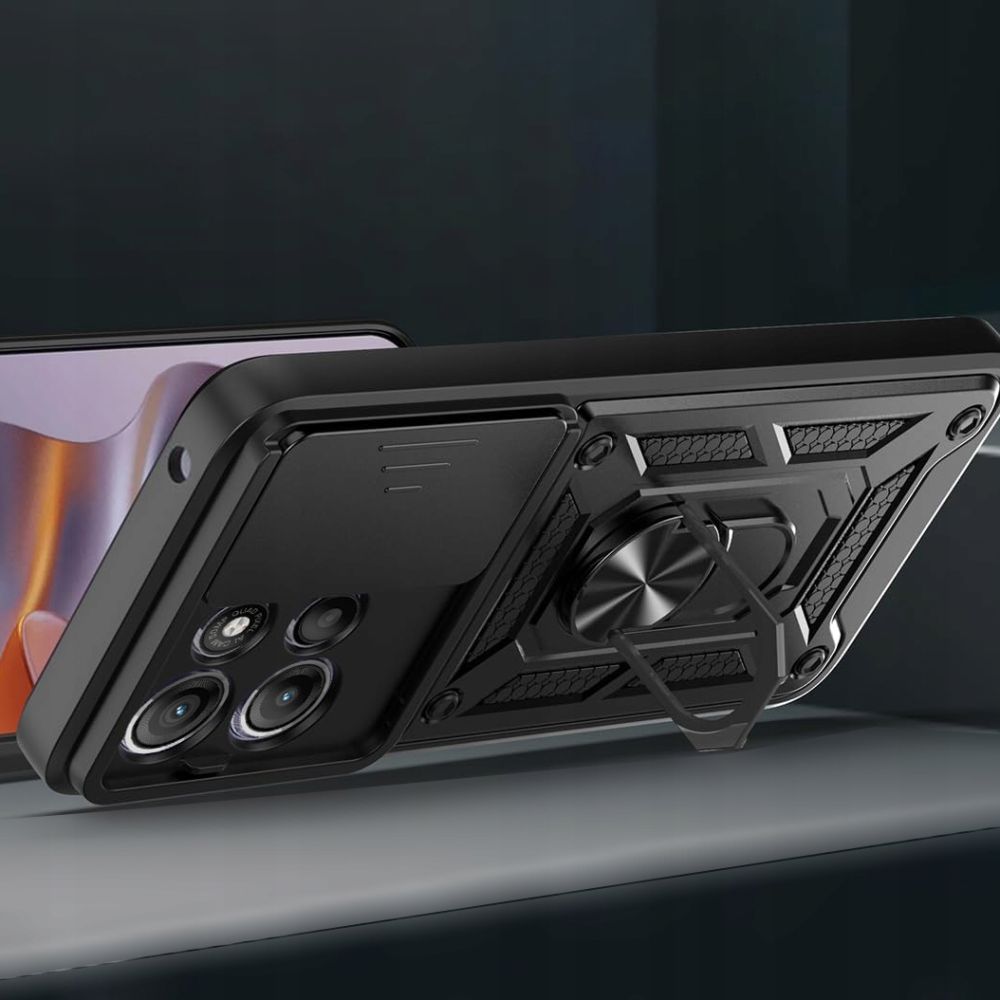 Etui z ringiem Tech-Protect Camshield Pro do Motorola Moto G15, czarne