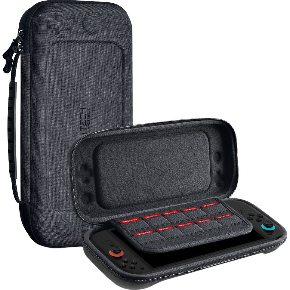 Etui Tech-Protect Hardpouch do Nintendo Switch 2, ciemnoszare