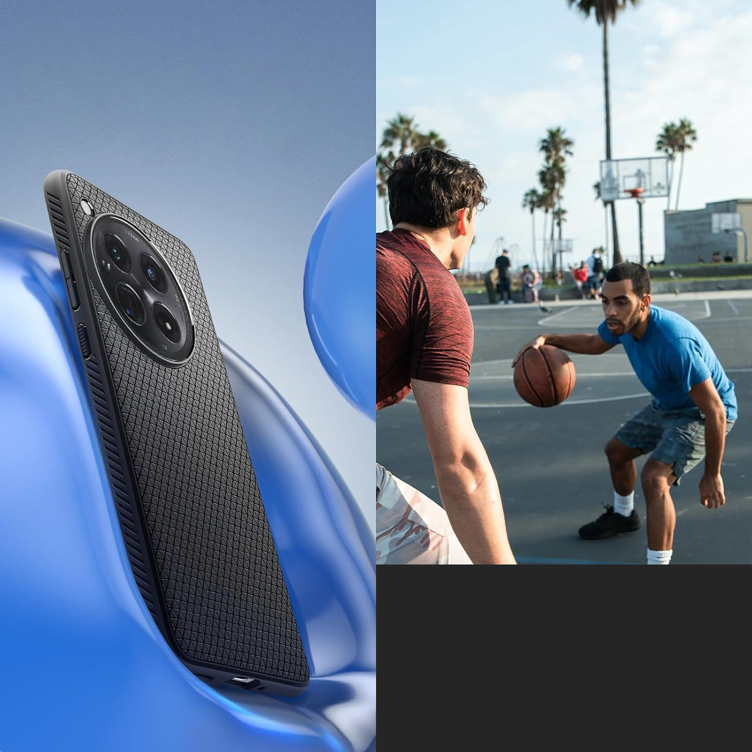 Schutzhülle Spigen Liquid Air für OnePlus 12, Schwarz