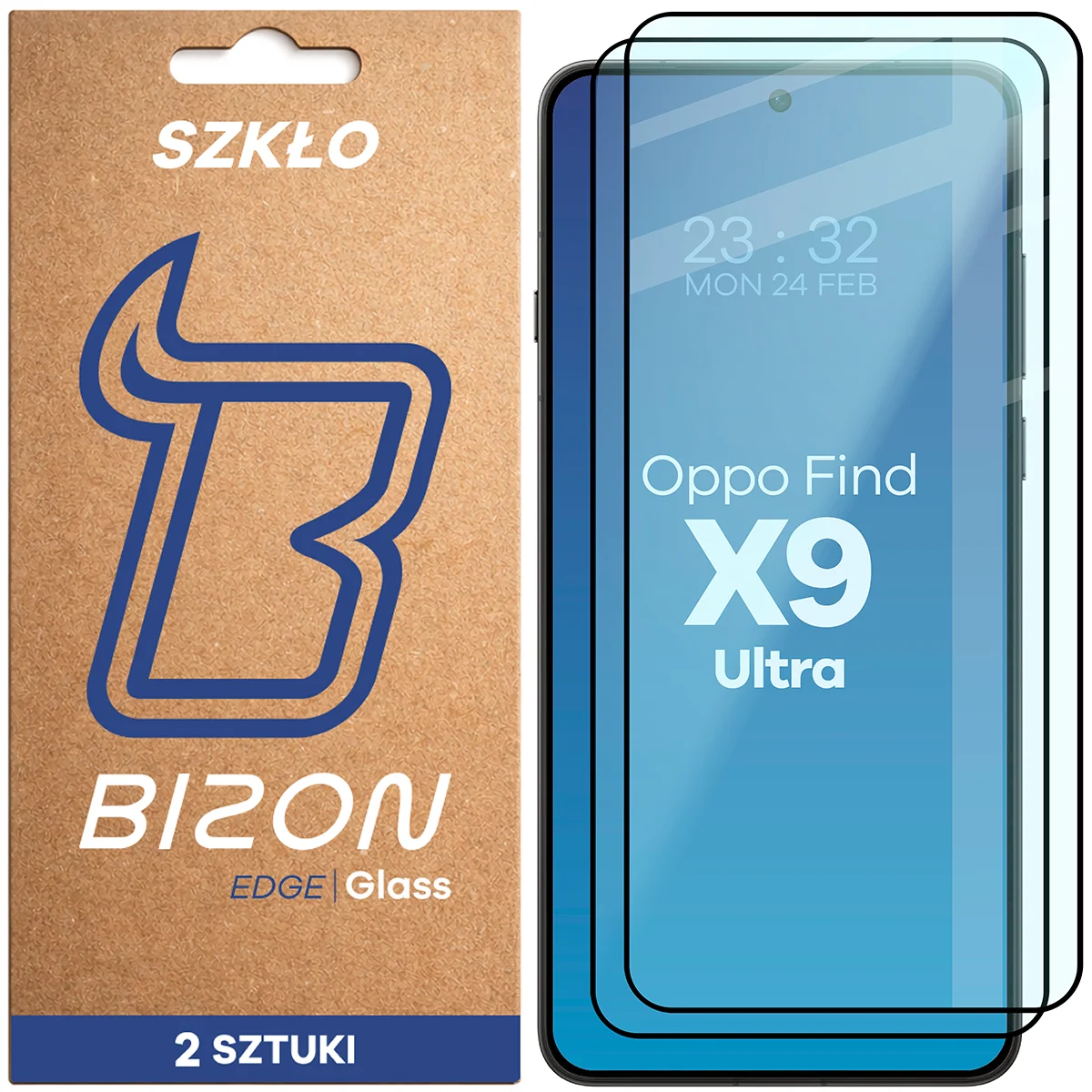 Szkło hartowane na cały ekran Bizon Glass Edge Duo dla Oppo Find X9 Ultra