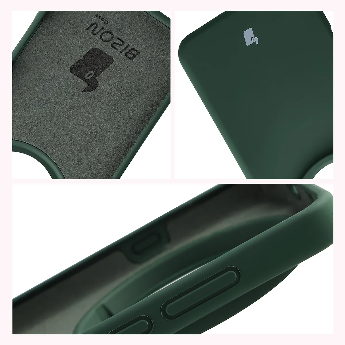 Konstrukcja etui Bizon Soft Case: zintegrowane osłony, podwyższone krawędzie i wyściółka z mikrofibry do Oppo Find X9 Ultra