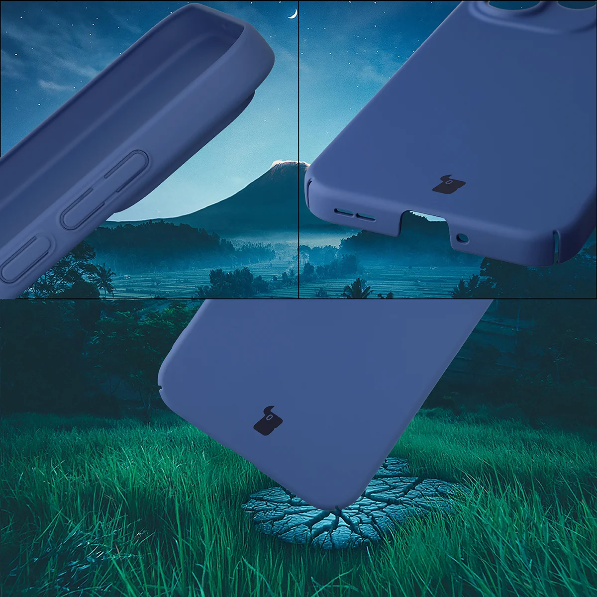 Zintegrowane osłony na przyciski, wycięcia i twardy materiał etui Bizon Case Łupka do Oppo Reno 15 Pro