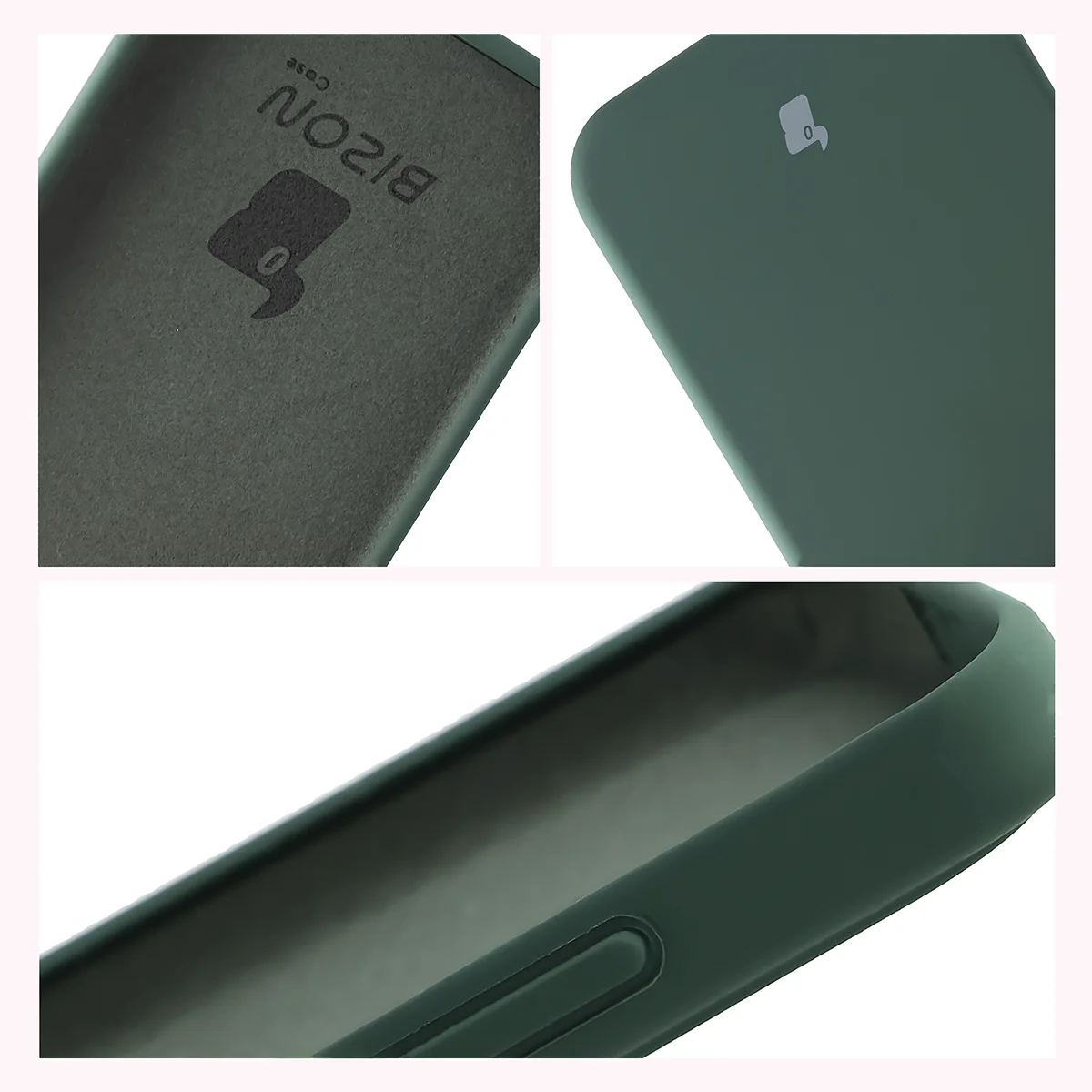 Konstrukcja etui Bizon Soft Case: zintegrowane osłony, podwyższone krawędzie i wyściółka z mikrofibry do Oppo Reno 15 Pro