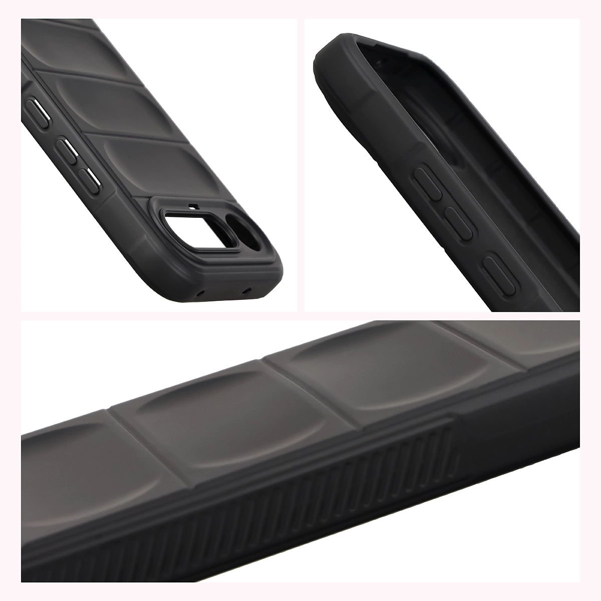Teksturowane boki i podwyższone krawędzie ekranu i aparatu w etui Bizon Case Tur do Realme 16 5G