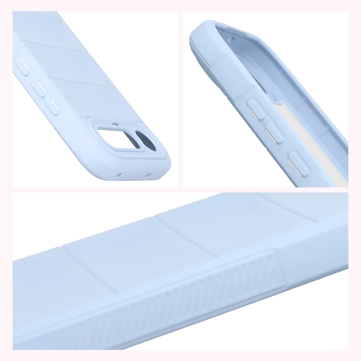 Teksturowane boki i podwyższone krawędzie ekranu i aparatu w etui Bizon Case Tur do Realme 16 5G