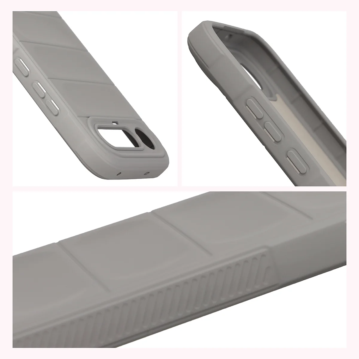 Teksturowane boki i podwyższone krawędzie ekranu i aparatu w etui Bizon Case Tur do Realme 16 5G