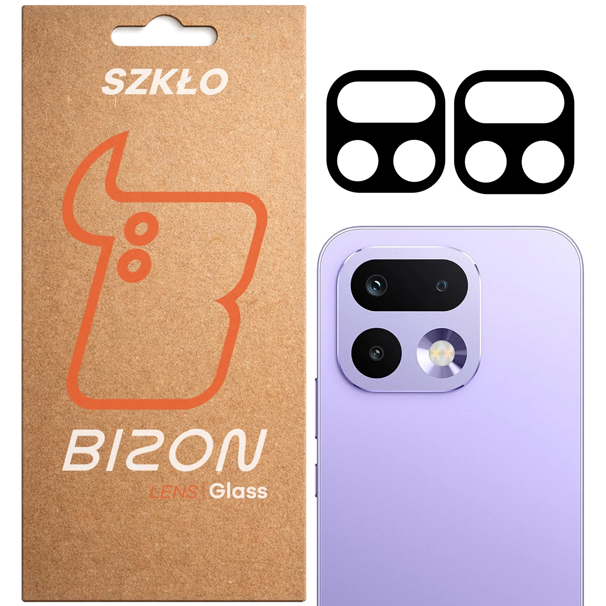 Pudełko i 2 sztuki szkła na aparat Bizon Glass Lens do Realme 16 Pro 5G