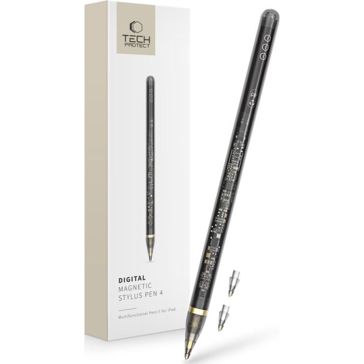 Rysik Tech-Protect Digital Magnetic Stylus Pen 4 dla iPad, czarno-transparentny