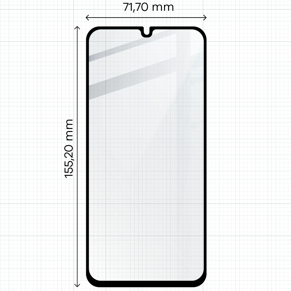 Gehärtetes Glas für Galaxy A15 4G / 5G, Bizon Glass Edge 2, schwarz