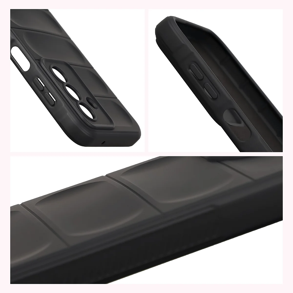 Teksturowane boki i podwyższone krawędzie ekranu i aparatu w etui Bizon Case Tur do Samsung Galaxy A27 5G