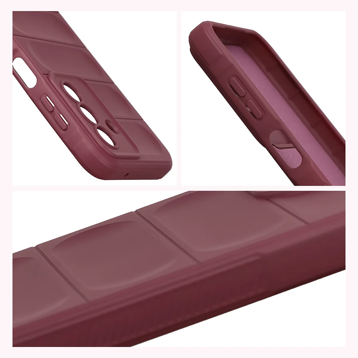Teksturowane boki i podwyższone krawędzie ekranu i aparatu w etui Bizon Case Tur do Samsung Galaxy A27 5G