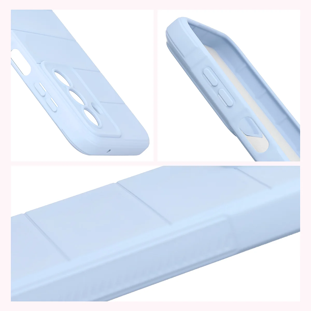 Teksturowane boki i podwyższone krawędzie ekranu i aparatu w etui Bizon Case Tur do Samsung Galaxy A27 5G