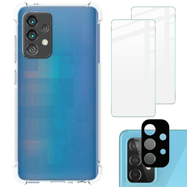 Elastyczne etui + 2 szkła + szkło na obiektyw, Bizon Case Clear Pack, przezroczyste