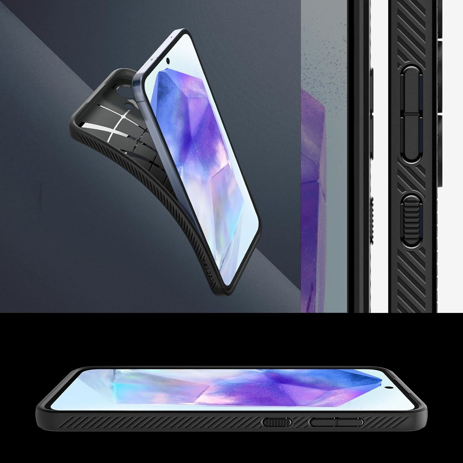 Schutzhülle Spigen Liquid Air für Galaxy A55 5G, Schwarz
