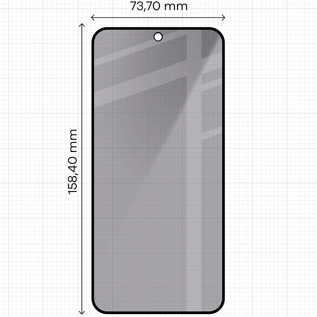 Wymiary szkła na miarce dla Samsung Galaxy A56 5G / Samsung Galaxy A37 5G