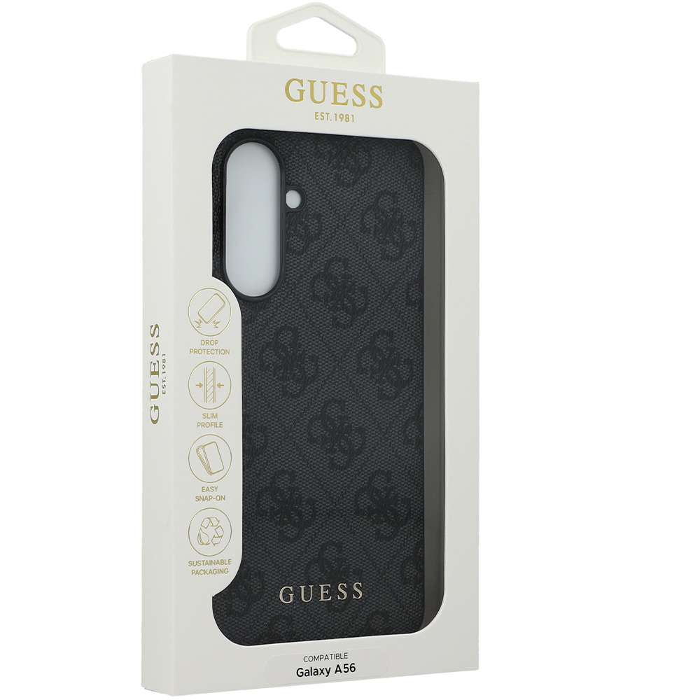 Etui Guess Hardcase 4G Metal Gold Logo do Samsung Galaxy A56 5G, czarne.
