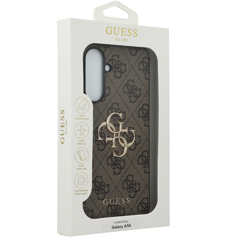Oryginalne i ekskluzywne etui 4G Big Logo od marki Guess do Samsung Galaxy A56 5G, brązowe