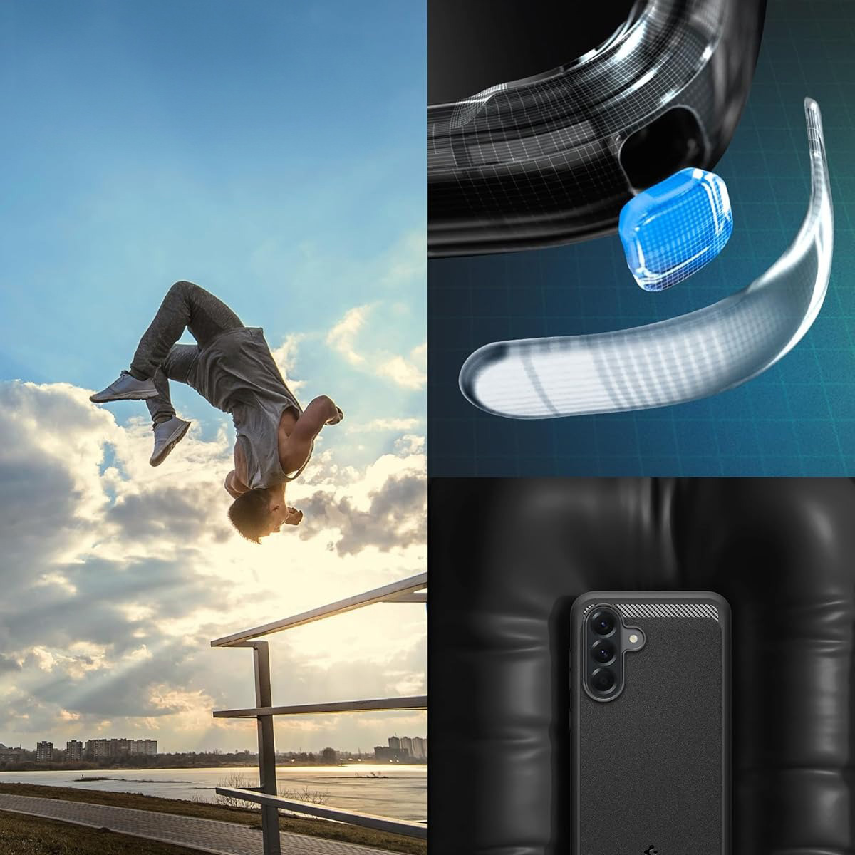 Etui Spigen Rugged Armor do Galaxy A56 5G, czarne
