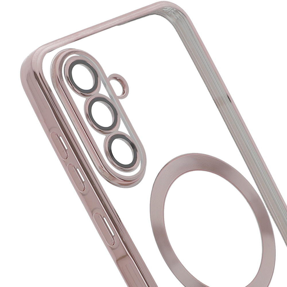 Etui Tech-Protect MagFlex do Samsung Galaxy A56 5G, kompatybilne z MagSafe przezroczysto-różowe