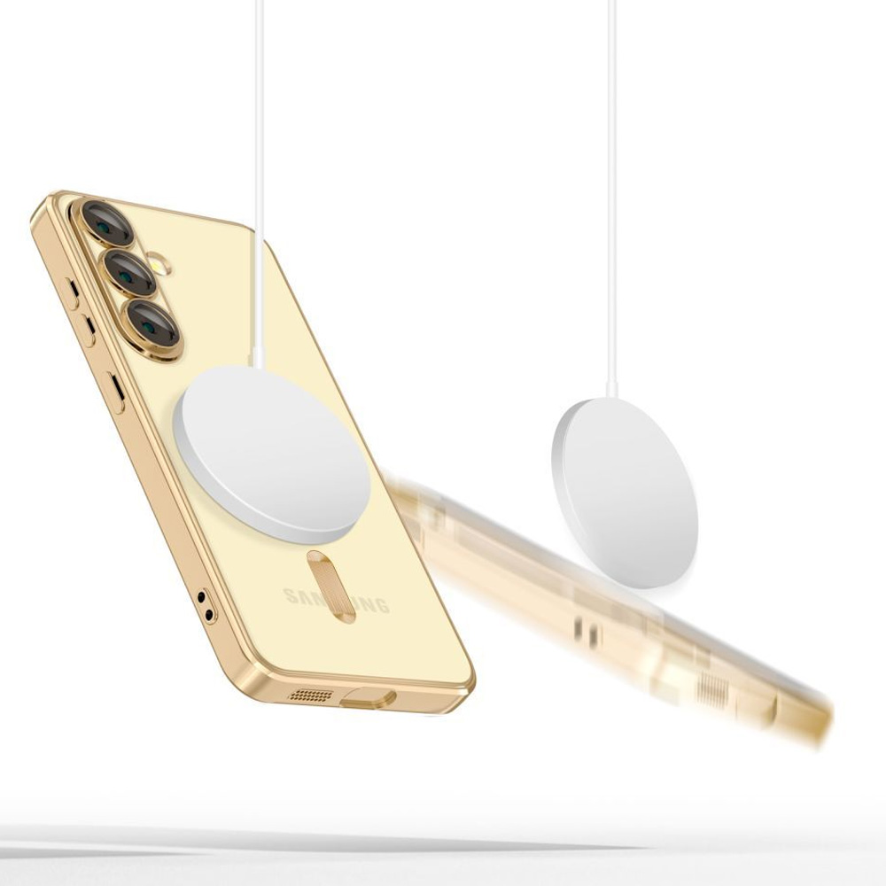 Etui Tech-Protect MagFlex do Samsung Galaxy A56 5G, kompatybilne z MagSafe przezroczysto-złote