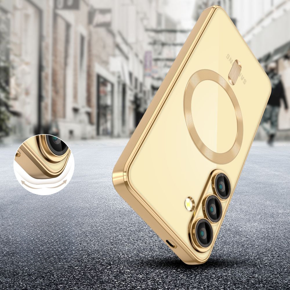 Etui Tech-Protect MagFlex do Samsung Galaxy A56 5G, kompatybilne z MagSafe przezroczysto-złote