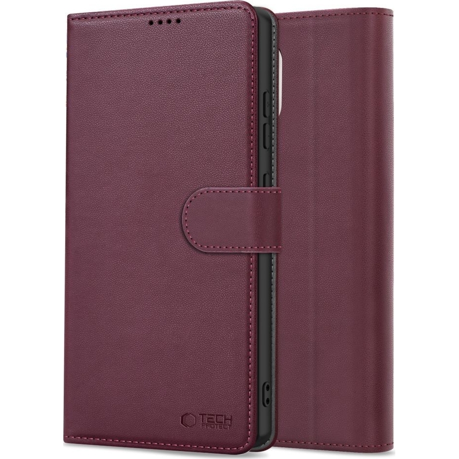 Etui Tech-Protect Wallet do Samsung Galaxy A56 5G, bordowe