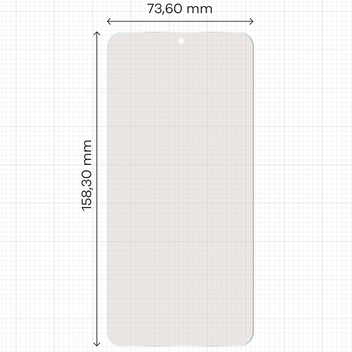 Miarka z wymiarami folii matowej Bizon Film Matte Duo do Samsung Galaxy A57 5G