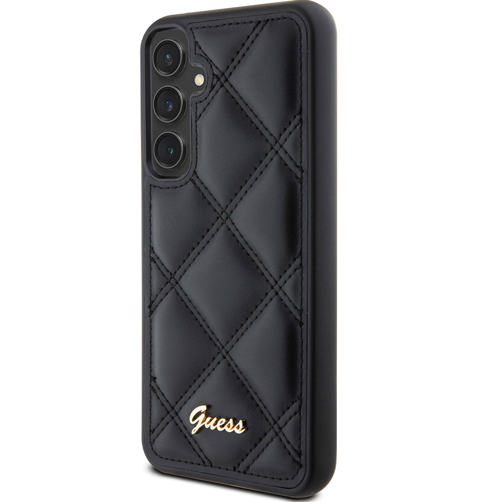 Etui Guess HardCase Quilted Metal Logo do Samsung Galaxy S23 FE, czarne