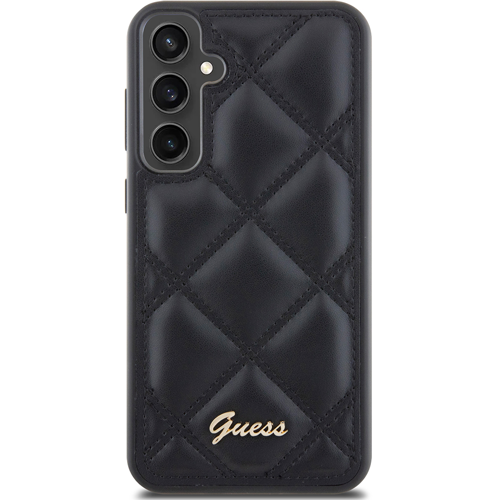 Etui Guess HardCase Quilted Metal Logo do Samsung Galaxy S23 FE, czarne
