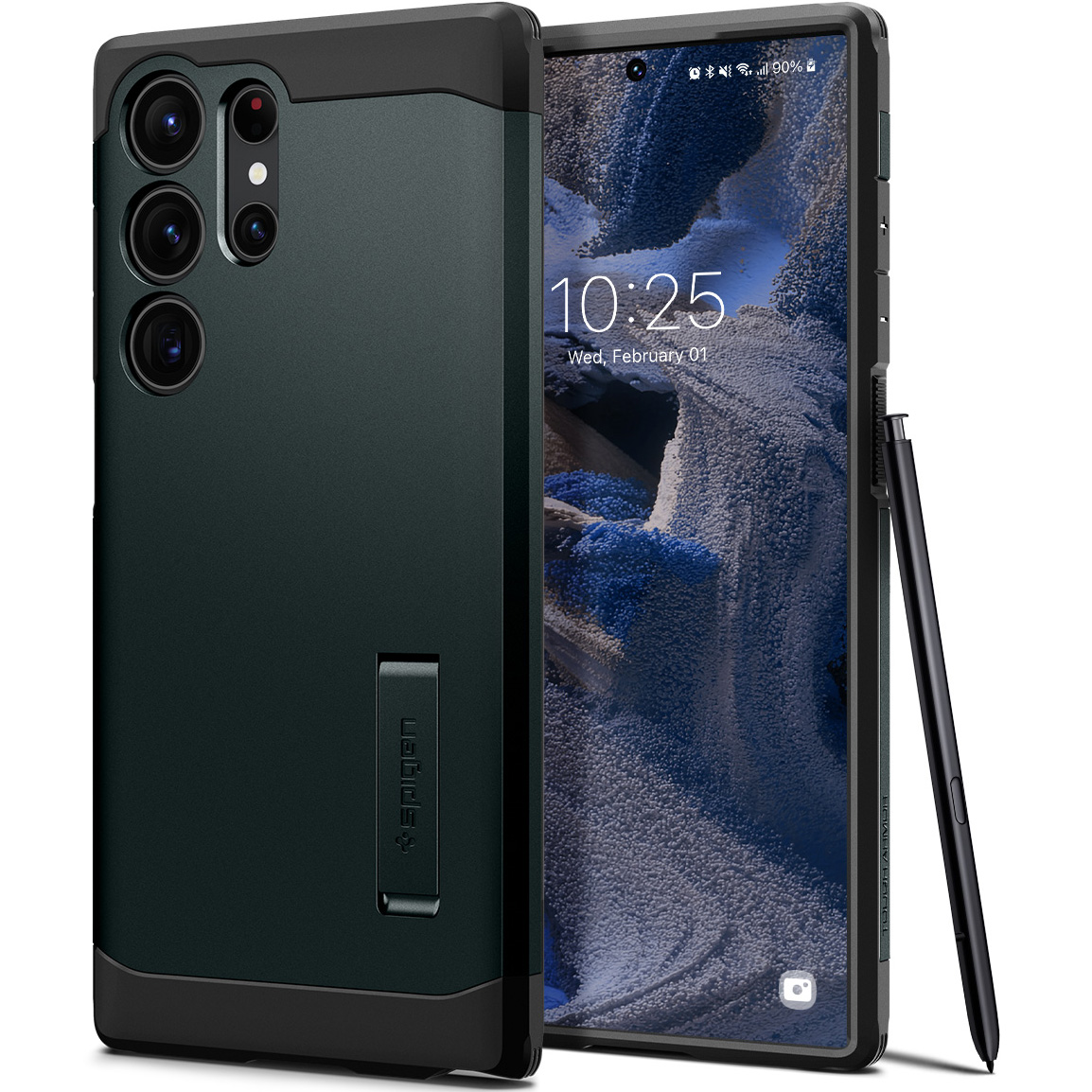 Originale Hülle von Spigen aus der Serie Tough Armor für Galaxy S23 Ultra