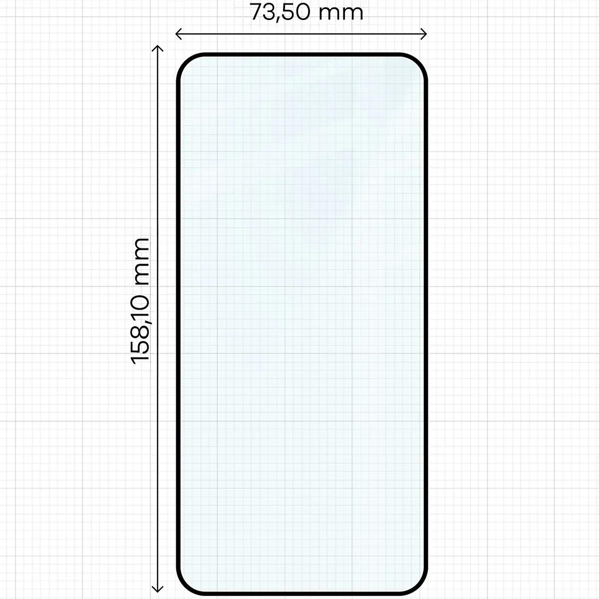 Wymiary szkła na miarce dla Samsung Galaxy S24 FE / Samsung Galaxy A57 5G