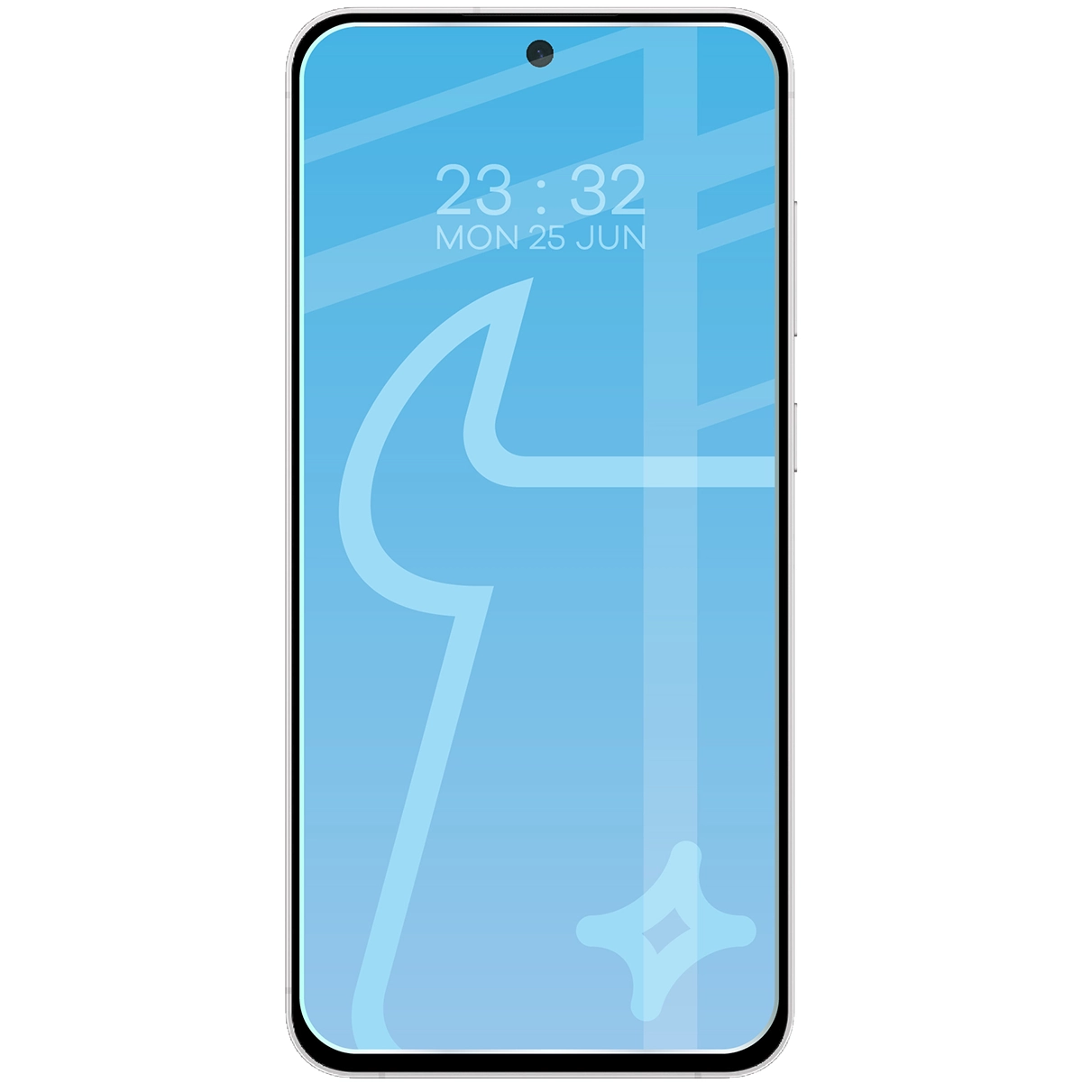 Wizualizacja na telefonie z nałożonym szkłem hartowanym Bizon Glass Clear