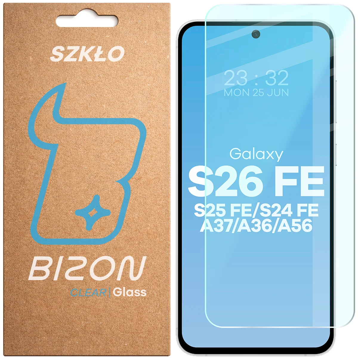 Szkło hartowane Bizon Glass Clear do Galaxy S26 FE 5G/Galaxy S25 FE 5G/Galaxy S24 FE 5G/Galaxy A37 5G/Galaxy A36 5G/Galaxy A56 5G
