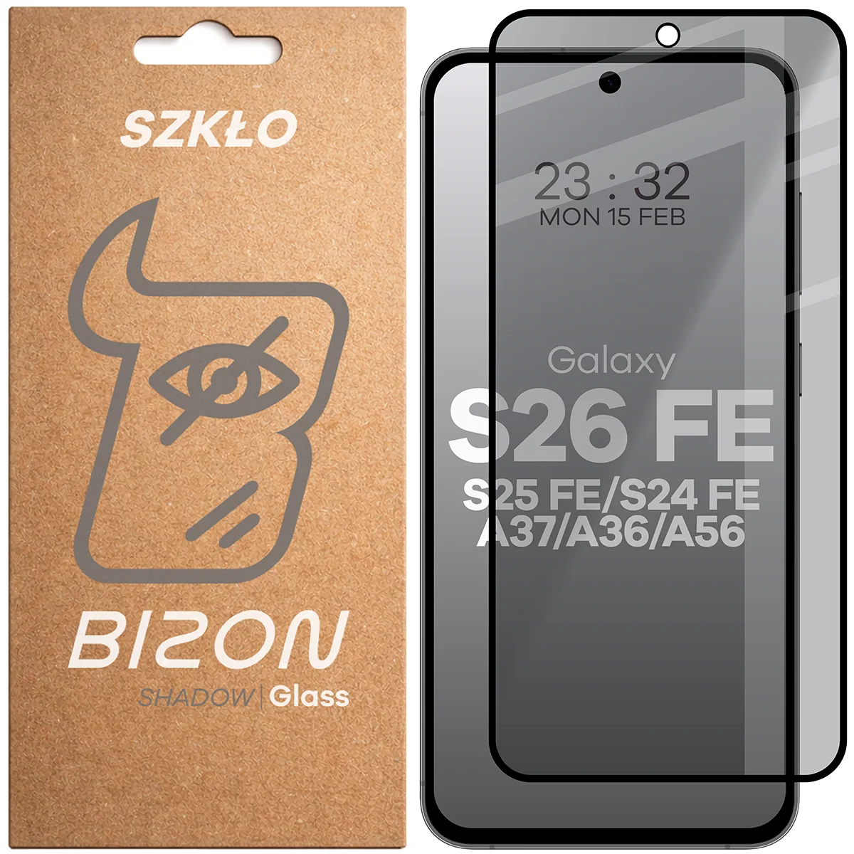 Szkło prywatyzujące Bizon Glass Edge Shadow do Galaxy S26 FE / S25 FE / S24 FE / A37 5G / A36 5G / A56 5G