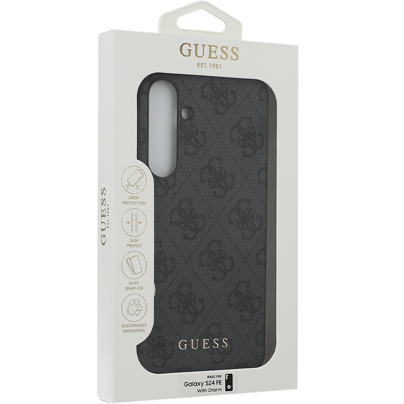 Etui Guess 4G Charms Collection do Galaxy S24 FE, szare